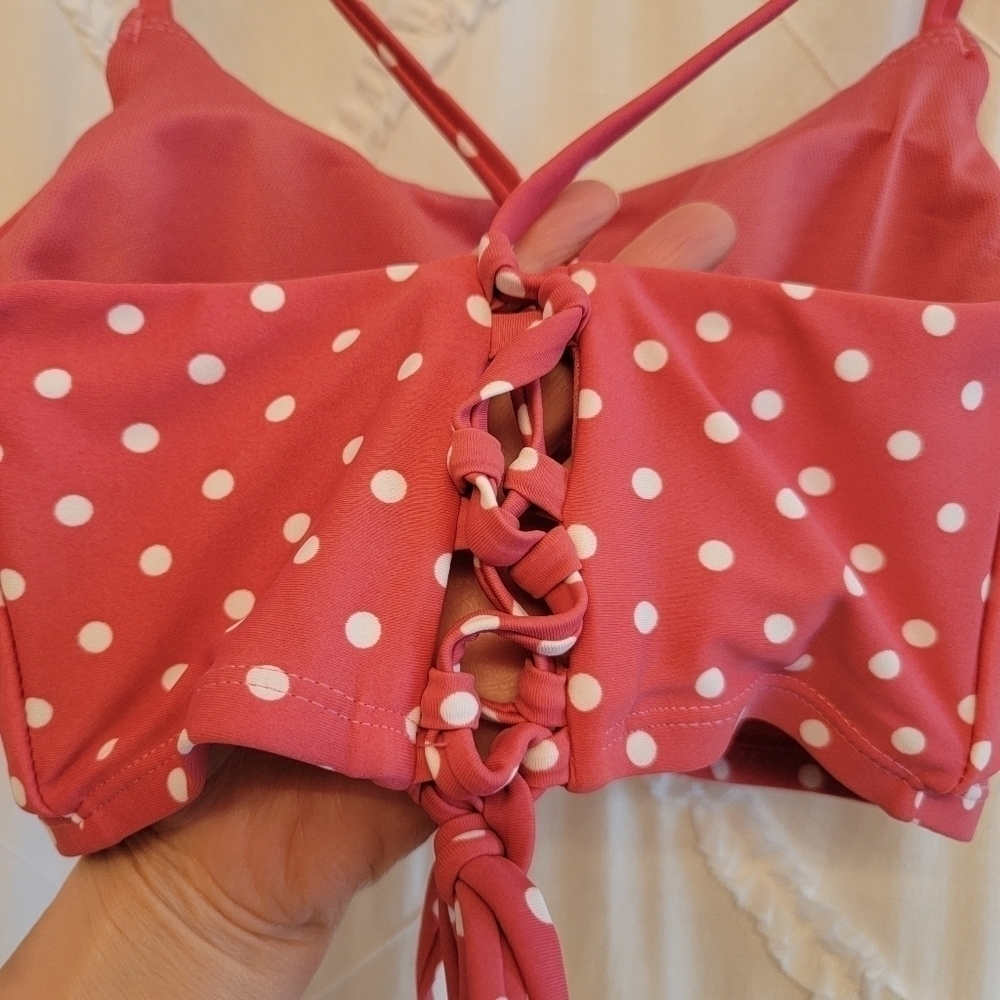 Time and Tru Polka Dot Bikini Top Size S - Picture 3 of 6